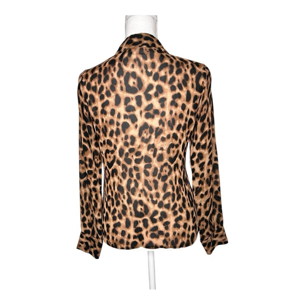 REFORMATION Violet Leopard Print Button Down Top … - image 4